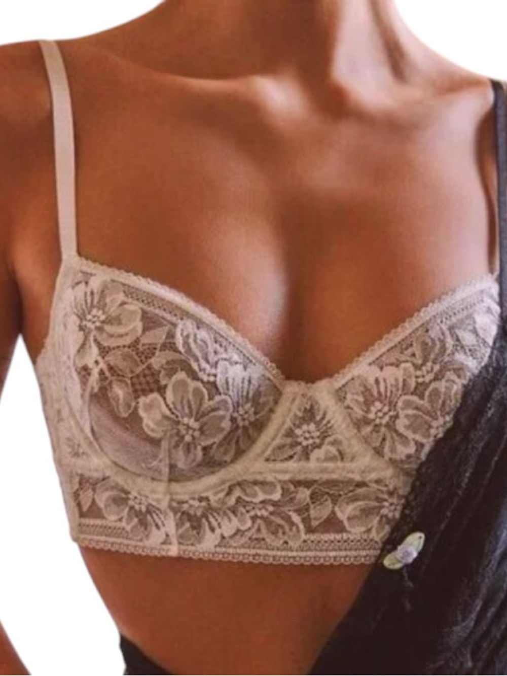 Free People Intimately Sorento Demi Bra Ivory Lace Longline NWT RomanticLingerie